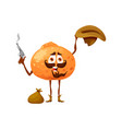 cartoon tangerine or mandarin robber character vector image