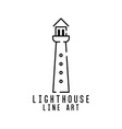 lighthouse line art logo design inspiration vector image