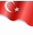 turkish flag wavy abstract background vector image