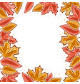autumn leaves frame vector image vector image