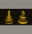 christmas tree made of golden light and sparkles vector image