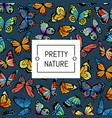 decorative butterflies pattern colored vector image