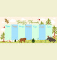 weekly planner with forest animals and birds vector image