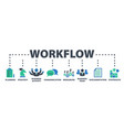 workflow concept with icons and signs vector image vector image