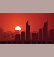 gold coast low sun skyline scene vector image