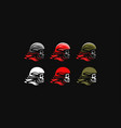 skull in a helmet vector image vector image