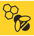 bee and honeycombs icon vector image vector image