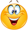 Excited emoticon with gold stars instead of eyes Vector Image