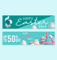 happy easter sale banner poster invitation vector image vector image