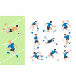 soccer characters isometric athletics persons vector image vector image