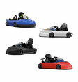 bundle set go kart vector image vector image