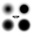 circle halftone design elements with black dots vector image
