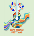 live music festival poster banner template vector image