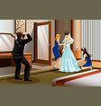 photographer taking picture of a bride vector image