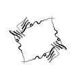 vintage decorative frame hand-drawn on white vector image