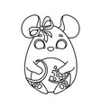 black mouse egg icon vector image vector image