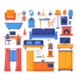 house object - set flat design style elements vector image