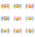 rainbow signal colour circle symbol icon vector image