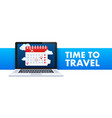 reminder in calendar on laptop screen plane vector image