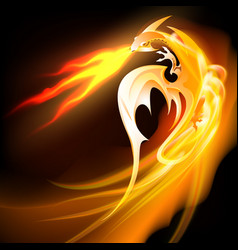 Knight and fire breathing dragon Royalty Free Vector Image