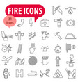 fire department line icon warnings vector image vector image