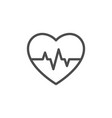 heart pulse line icon vector image