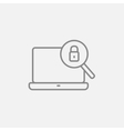 laptop and magnifying glass line icon vector image