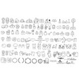 100 valentines day with cartoonelement icon vector image