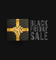 black friday sale background with realistic gift vector image vector image