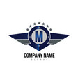 letter m shield logo vector image