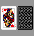 queen of hearts playing card and the backside vector image