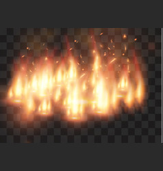 Realistic fire transparent special effect Vector Image