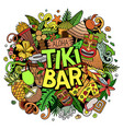 tiki bar hand drawn cartoon doodle vector image vector image