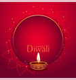 stylish red happy diwali background with text vector image vector image