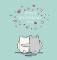 valentine day card with two cute bear vector image