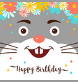 cartoon bunny happy birthday greeting card cute vector image
