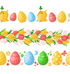 Cartoon easter day seamless pattern Royalty Free Vector