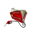 credit card with pump nozzle and money vector image
