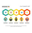 five hexagons process chart template vector image