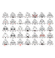 funny face eye parts with expressions emotion vector image