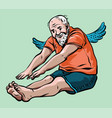 grandfather and gymnastics old man grandparent vector image