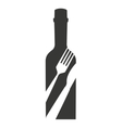 wine bottle drink beverage silhouette icon vector image