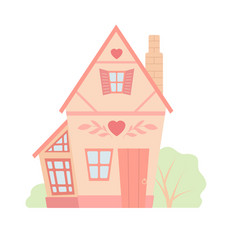 cartoon of a cute country house dollhouse rental vector image