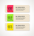 color numbered option banners on light background vector image vector image