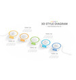 infographic 5 steps 3d timeline with arrows vector image vector image