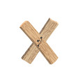 letter x wood board font plank and nails alphabet vector image vector image