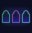 neon ramadan islamic frame arch shapes vector image