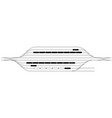 a railway station with many paths and arrow vector image vector image