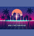 retrowave banner vaporwave aesthetic background vector image