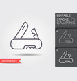 swiss knife icon editable stroke eps vector image vector image